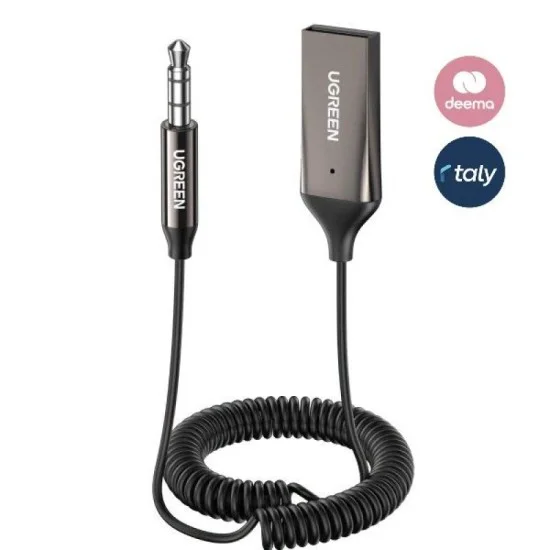 UGREEN Bluetooth Car Receiver Aux with Mic (Space Gray)